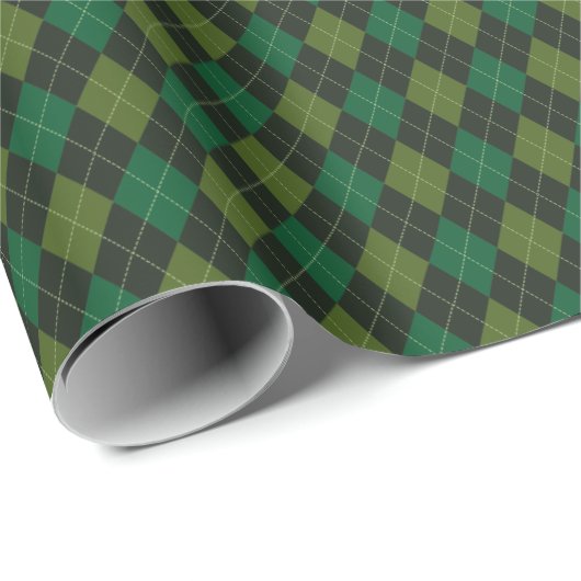 Donkergroene Ierse Kleine Argyle St Patrick's Day Cadeaupapier (Rol Hoek)