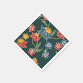 Donkergroene Indonesische bloemenwijnstokken Batik Servetten (Hoek)