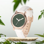 Donkergroene initialen gepersonaliseerde eWatch Horloge<br><div class="desc">Cadeau voor haar,  donkergroene polshorloge</div>