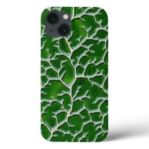 Donkergroene iPhone Hoesje met Adertextuurontwerp