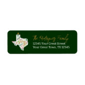 Donkergroene Joy Holiday verlaat Texas Etiket (Voorkant)