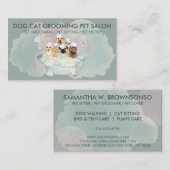 Donkergroene katten Hogs Pet Groomer Visitekaartje (Voorkant / Achterkant)