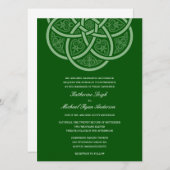 Donkergroene Keltische Knot Wedding Invitations Kaart (Voorkant / Achterkant)