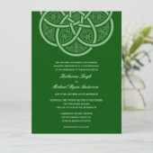 Donkergroene Keltische Knot Wedding Invitations Kaart (Staand voorkant)