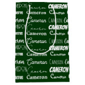 Donkergroene Kerst Custom Name Collage Medium Cadeauzakje (Voorkant)