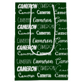 Donkergroene Kerst Custom Name Collage Medium Cadeauzakje (Achterkant)