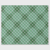 Donkergroene kerst en jaarronde cadeaupapier (Vlak)