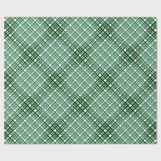 Donkergroene kerst en jaarronde cadeaupapier (Vlak)