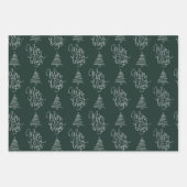 Donkergroene kerstbladeren Waterverf spelbreker Inpakpapier Vel (Voorkant 3)