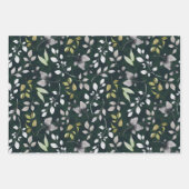 Donkergroene kerstbladeren Waterverf spelbreker Inpakpapier Vel (Voorkant)