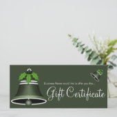 Donkergroene kerstcadeaubon voor feestdag (Staand voorkant)