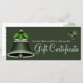 Donkergroene kerstcadeaubon voor feestdag (Voorkant / Achterkant)