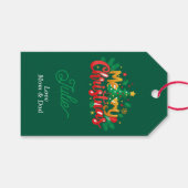 Donkergroene Kerstcadeautags Cadeaulabel (Voorkant (Horizontaal))