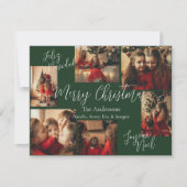 Donkergroene kerstkaart in meerdere talen (Voorkant)
