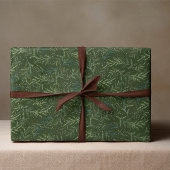 Donkergroene klassieke dennenkrans Kerstvakantie Cadeaupapier