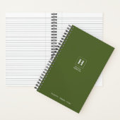 Donkergroene Klassieke Monogram Notitieboek (Binnen)