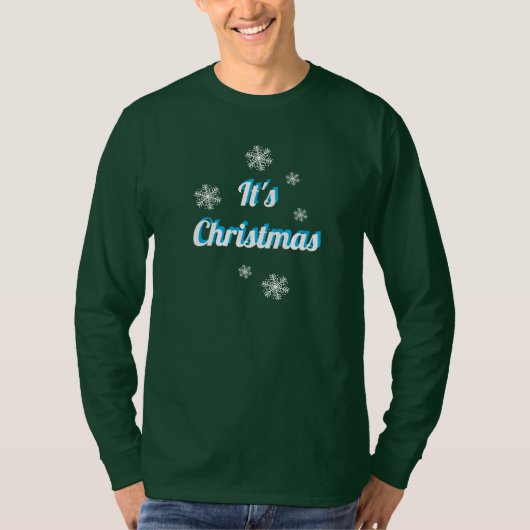 Donkergroene kleur sweatshirt voor Kerstmis T-Shir (Voorkant)