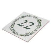 Donkergroene krans Custom House Number Bord Sign Tegeltje (Zijkant)