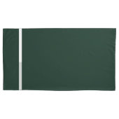 Donkergroene kussensloop met witte afwerking (Voorkant-Links)