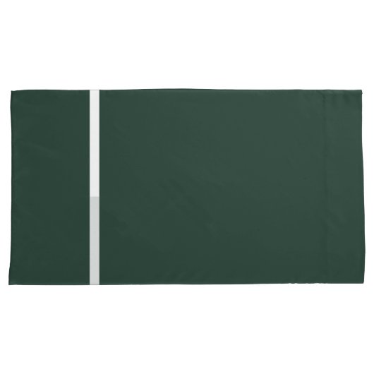 Donkergroene kussensloop met witte afwerking (Voorkant-Rechts)