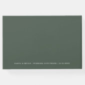 Donkergroene laagse bruiloft gastenboek (Achterkant)