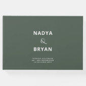 Donkergroene laagse bruiloft gastenboek (Voorkant)