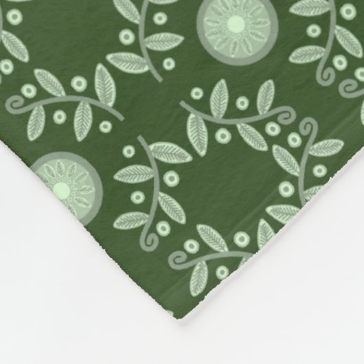 Donkergroene lantaarn Aztec Leaf Pattern Blanket Fleece Deken (Hoek)