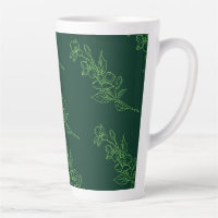 Donkergroene Latte Mok-Minimalistische Eucalyptus
