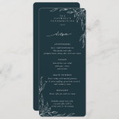 Donkergroene leboog-Thanksgiving met blaasje, 4 cu Menu (Voorkant / Achterkant)