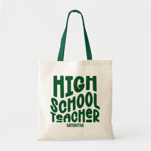 Donkergroene leraar op de middelbare school   tote bag