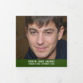 Donkergroene limoen white Funeral service aangepas Drieluik Programma (Cover)