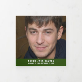 Donkergroene limoen white Funeral service aangepas Drieluik Programma