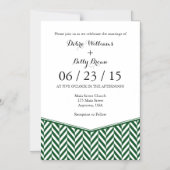 Donkergroene Magnetic Herringbone Wedding Invite Magnetische Uitnodiging (Voorkant)