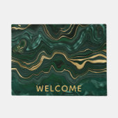 Donkergroene malachite en goudflaag-vining deurmat (Voorkant)