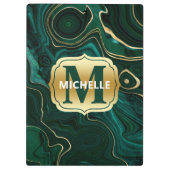 Donkergroene malachite en goudflaag-vining klembord (Achterkant)