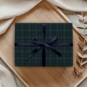 Donkergroene marineblauwe tartan geruite polo eque cadeaupapier