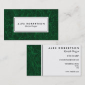 Donkergroene marmer malachite visitekaartje (Voorkant / Achterkant)
