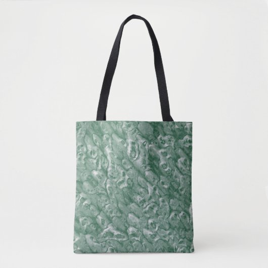 Donkergroene marmerpatroon tote bag (Voorkant)