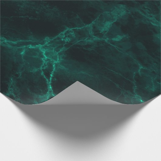 Donkergroene marmertextuur cadeaupapier (Hoek)