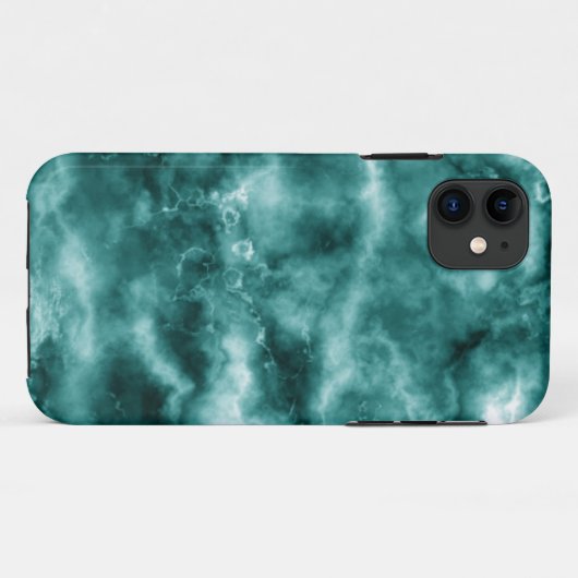 Donkergroene marmertextuur Case-Mate iPhone case (Achterkant (horizontaal))