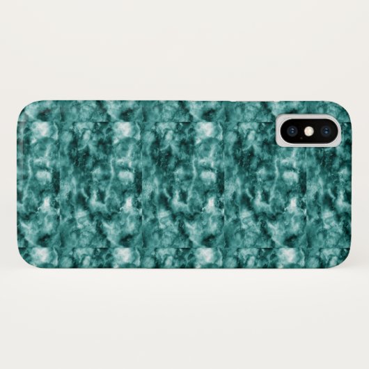 Donkergroene marmertextuur Case-Mate iPhone case (Achterkant (horizontaal))