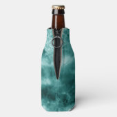 Donkergroene marmertextuur flesjeskoeler (Fles Achterkant)