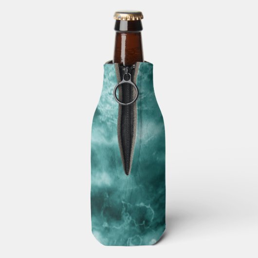 Donkergroene marmertextuur flesjeskoeler (Fles Achterkant)