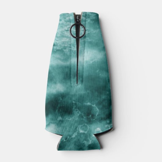 Donkergroene marmertextuur flesjeskoeler (Achterkant)