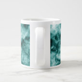 Donkergroene marmertextuur grote koffiekop (Achterkant)