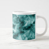 Donkergroene marmertextuur grote koffiekop (Rechts)