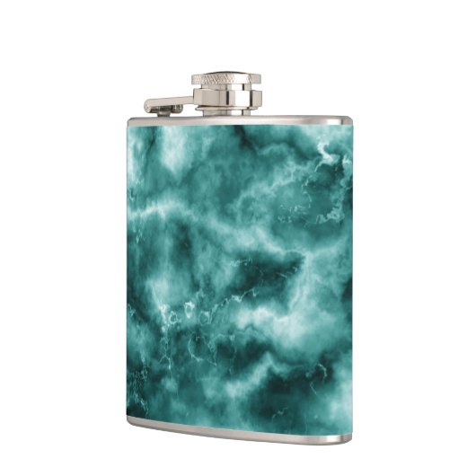 Donkergroene marmertextuur heupfles (Links)