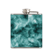 Donkergroene marmertextuur heupfles (Achterkant)