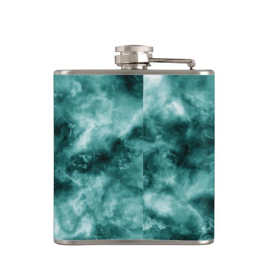 Donkergroene marmertextuur heupfles (Achterkant)