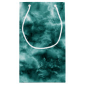 Donkergroene marmertextuur klein cadeauzakje (Achterkant)